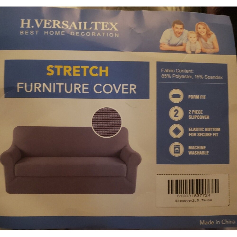 H.VERSAILTEX Stretch Sofa Slipcover Taupe 85% Polyester 15% Spandex